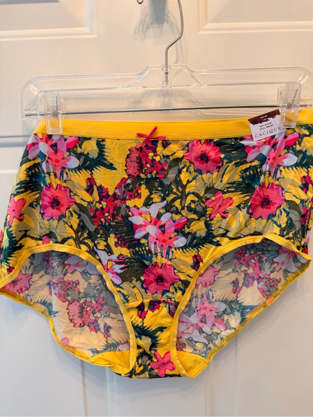 Cacique Yellow/Pink Floral No Show Full Brief